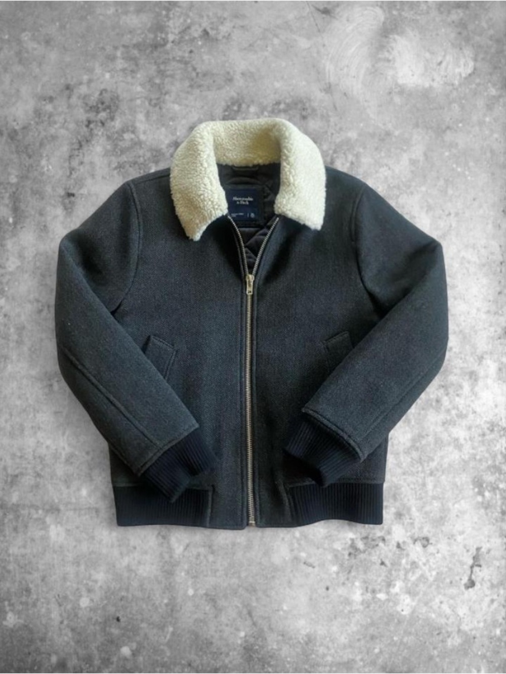 Abercrombie & Fitch Charcoal Jacket with Cream Collar